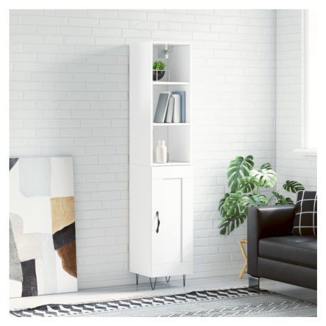 vidaXL Skříň highboard bílá s vysokým leskem 34,5x34x180 cm kompozit