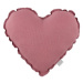 Cotton &amp; Sweets Mini lněný polštář srdce sytě růžová 28 cm