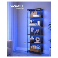 VASAGLE Regál s LED osvětlením polic 60 x 179 x 30 cm černý