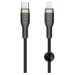 FIXED opletený kabel USB-C/Lightning (PD), MFi, 2m, černý