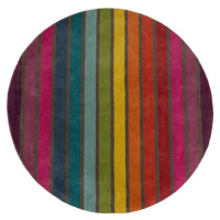 Flair Rugs koberce Ručně tkaný kusový koberec Illusion Candy Multi kruh Rozměry koberců: 160x160