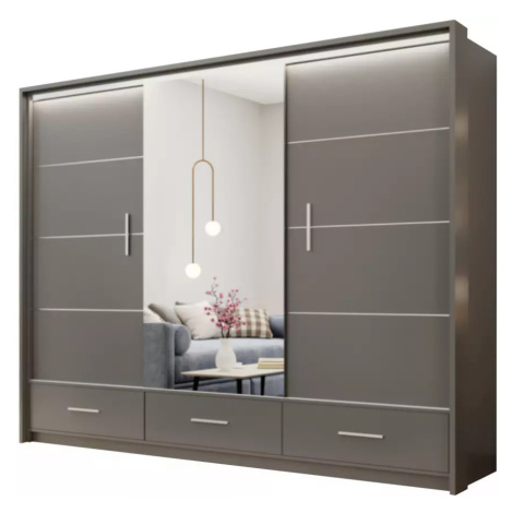Šatní skříň Marsylia 250cm Grafit BAUMAX