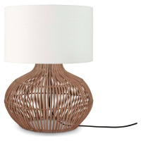 Stolní lampa s textilním stínidlem v bílo-přírodní barvě (výška 48 cm) Kalahari – Good&Mojo