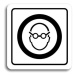Accept Piktogram "použij ochranu zraku" (80 × 80 mm) (bílá tabulka - černý tisk)