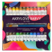 Akrylové barvy 24 × 12 ml + 3 × štětec