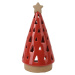 Porcelánový svícen na čajovou svíčku Christmas tree červená, 10 x 20 cm