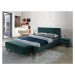 Zelená dvoulůžková postel AZURRO VELVET 160 x 200 cm