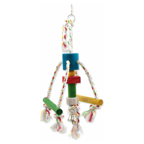 Hračka Bird Jewel Chobotnička dřevěná závěsná na provaze 10x15x29cm