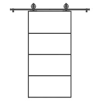 vidaXL Posuvné dveře s kováním 102,5 x 205 cm ESG sklo a hliník