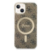 Guess GUBPP14SH4EACSW sada nabíječky MagSafe a pouzdra na iPhone 14 6.1" brown 4G Print MagSafe