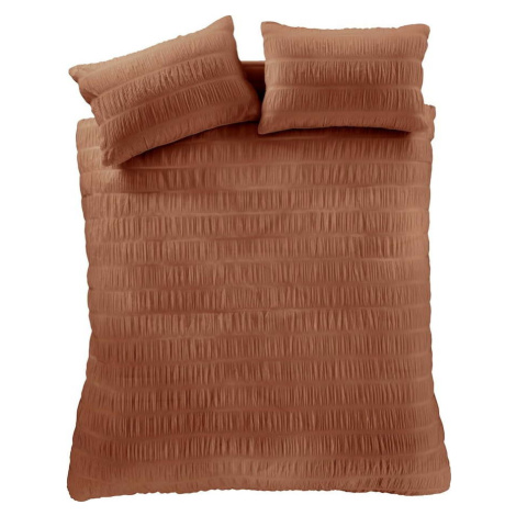 Oranžové povlečení na jednolůžko 135x200 cm Seersucker – Catherine Lansfield