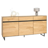 Linea Natura ŠIROKÁ KOMODA, divoký dub, černá, divoký dub cm