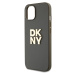 Zaní kryt DKNY PU Leather Stack Logo Wrist Strap pro Apple iPhone 13, zelená