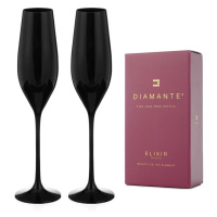 Diamante skleničky na šampaňské Ghost Black 210 ml 2KS