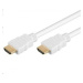 PremiumCord HDMI High Speed + Ethernet kabel, bílý, zlacené konektory, 5m