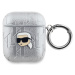 Karl Lagerfeld PU Embossed Karl Head pouzdro AirPods 1/2 stříbrné