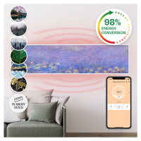 Klarstein Wonderwall Air Art Smart, infračervený ohřívač, 120 x 30 cm, 350 W, aplikace, lekníny