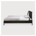 Dubová designová postel Spindle s žebrovaným čelem, 180 x 200 cm, černá - Ethnicraft