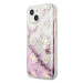 Guess GUHCP13SLGPEPI hard silikonové pouzdro iPhone 13 Mini 5.4" pink Peony Liquid Glitter