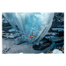 Fotografie A woman ice climbs up a, Alex Ratson, 40 × 26.7 cm