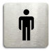 Accept Piktogram "WC muži" (80 × 80 mm) (stříbrná tabulka - černý tisk bez rámečku)