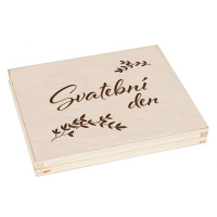 FK Dřevěná krabička na dárek nebo fotografie 10x15 s gravírováním SVATEBNÍ DEN - 22x18x3 cm, Pří