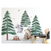 Yokodesign Set - nálepky Lesní království - Zvířátka s medvědem, zimní stromky
