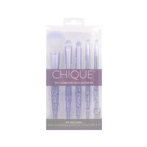 CHIQUE 5 PC Chique Complete Face Set Pink Glitter - Sada kosmetických štětců na obličej s růžový ROYAL & LANGNICKEL