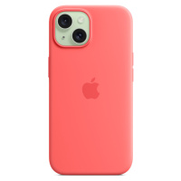 Apple silikonový kryt s MagSafe na iPhone 15 světle melounový
