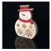 EMOS LED vánoční sněhulák dřevěný, 30cm, 2× AAA, teplá bílá, čas. DCWW07