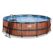 Bazén s pískovou filtrací Wood pool Exit Toys kruhový ocelová konstrukce 488*122 cm hnědý od 6 l