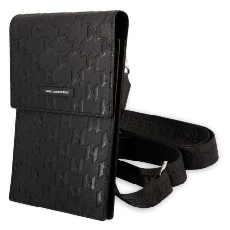 Pouzdro Karl Lagerfeld Saffiano Monogram Wallet Phone Bag Black