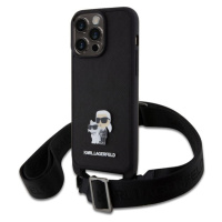Karl Lagerfeld Saffiano Crossbody Metal Karl and Choupette kryt iPhone 15 Pro Max černý