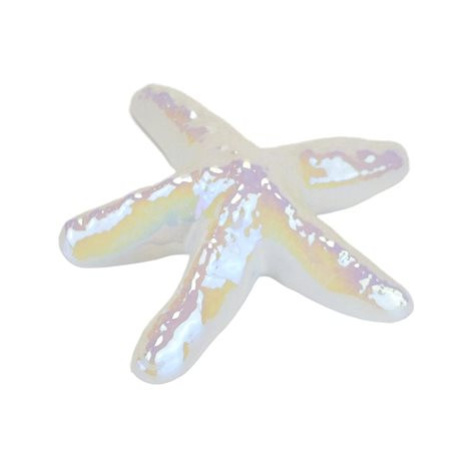 DOMMIO Mořská hvězdice z keramiky, bílá perleť, 11 cm