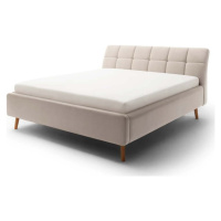 Béžová čalouněná dvoulůžková postel s úložným prostorem s roštem 160x200 cm Mila – Meise Möbel