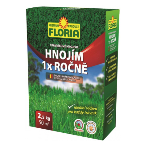 FLORIA trávníkové hnojivo HNOJÍM 1X ROČNĚ 2,5 kg Agro