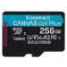 Kingston MicroSDXC karta 256GB Canvas Go! Plus, R:170/W:90MB/s, Class 10, UHS-I, U3, V30, A2