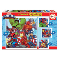 Puzzle Marvel Super Heroe Adventures Progressive 4v1 Educa 12-16-20-25 dílků