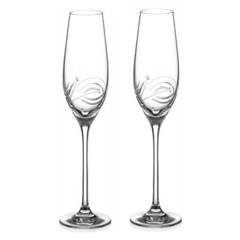 Diamante skleničky na šampaňské Lunar s krystaly Swarovski 210 ml 2KS