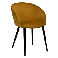 Sametová jídelní židle v hořčicové barvě Dual – DAN-FORM Denmark