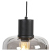 Designová závěsná lampa černá s kouřovým sklem 3-světlo 161,5 cm - Qara