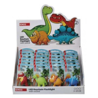 LED klíčenka – dinosauři se zvukem na LR54, 24 ks, display box