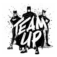 Umělecký tisk Batman - Team up, 40x40 cm