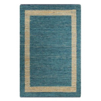 Ručně vyráběný koberec juta modrý 80x160 cm