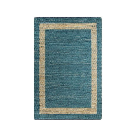 Ručně vyráběný koberec juta modrý 80x160 cm SHUMEE