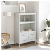 vidaXL Skříň highboard bílá 68 x 39 x 113 cm ocel