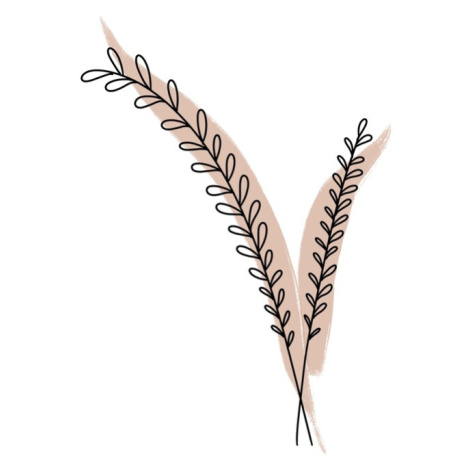 Plakát, Obraz - Leaf line art, Veronika Boulová, 26.7 × 40 cm