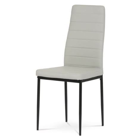 Jídelní židle LITEO — ekokůže, kov, černá / světle šedá
