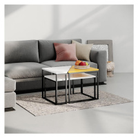 SADA 3x Konferenční stolek LADY bílá/černá/žlutá