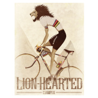 Ilustrace Lion On a Bicycle, Wyatt 9, 30 × 40 cm